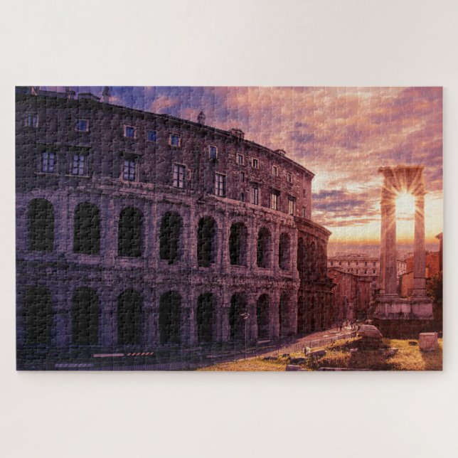 Puzzle Atardecer sobre el Coliseo de Roma (Horizontal)