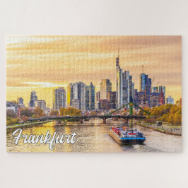 Puzzle Atardecer sobre Frankfurt, Alemania