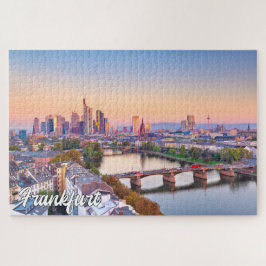 Puzzle Atardecer sobre Frankfurt, Alemania