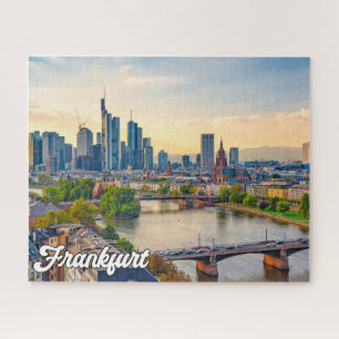 Puzzle Atardecer sobre Frankfurt, Alemania