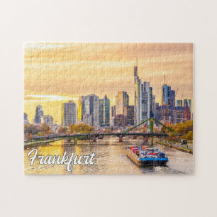 Puzzle Atardecer sobre Frankfurt, Alemania