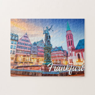 Puzzle Atardecer sobre Frankfurt, Alemania