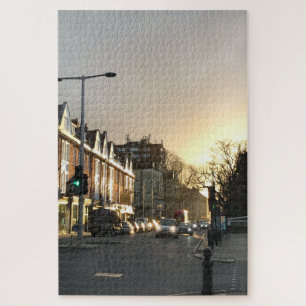 Puzzle Atardecer sobre Fulham Road, Chelsea, Londres Rein