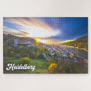 Puzzle Atardecer sobre Heidelberg, Alemania