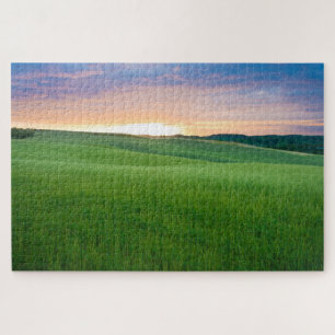Puzzle Atardecer sobre los campos de la Toscana