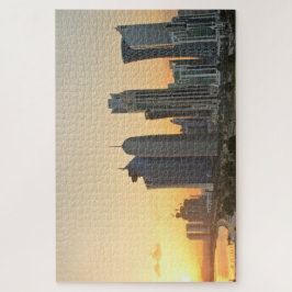 Puzzle Atardecer sobre los rascacielos de Doha en Qatar