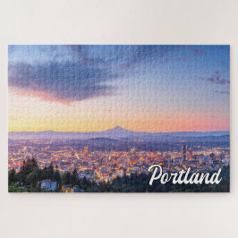 Puzzle Atardecer sobre Portland, Oregón
