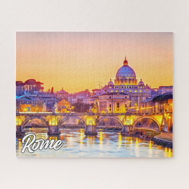 Puzzle Atardecer sobre Roma, Italia (Horizontal)