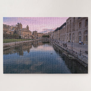 Puzzle Atardecer sobre un pequeño canal en Cospicua, Malt