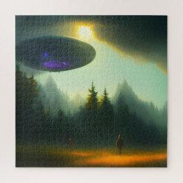 Puzzle Aterrizaje de ovni alienígena en la ciencia ficció