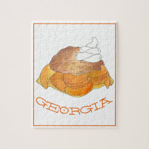 Puzzle Atlanta GA Georgia Peach Cobbler Dessert Southern