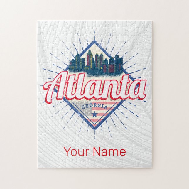 Puzzle Atlanta Georgia Estados Unidos Retro Skyline (Vertical)