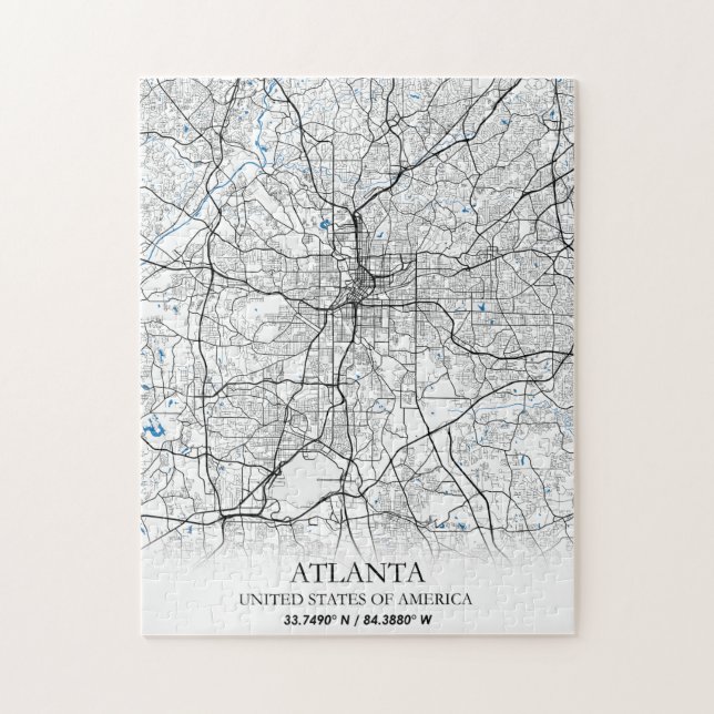 Puzzle Atlanta Georgia USA Travel City Map (Vertical)