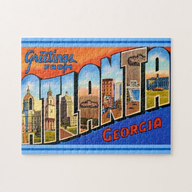 Puzzle Atlanta Georgia Vintage 11x14 (Horizontal)