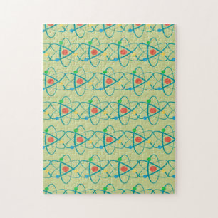 Puzzle Atom Retro Protones Neutrones Electrones Amante de