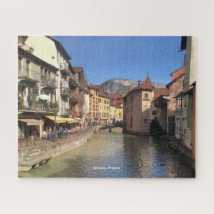 Puzzle Atractiva vista del río de Annecy, Francia en un