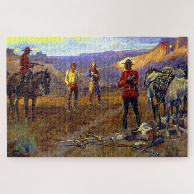 Puzzle “Atrapado con las mercancías” de Charles M Russell (Horizontal)
