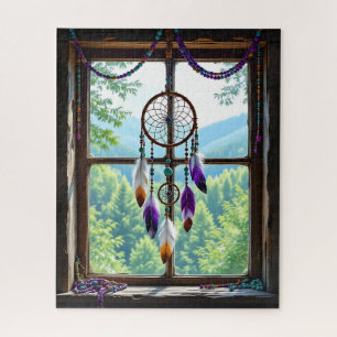 Puzzle Atrapasueños en ventana Arte Boho