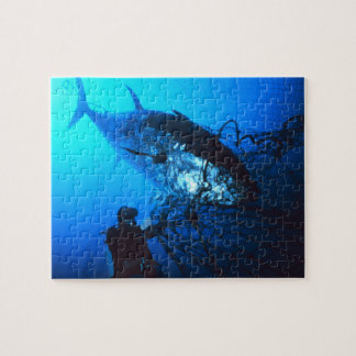 Puzzle Atún de Bluefin gigante cogido en una red