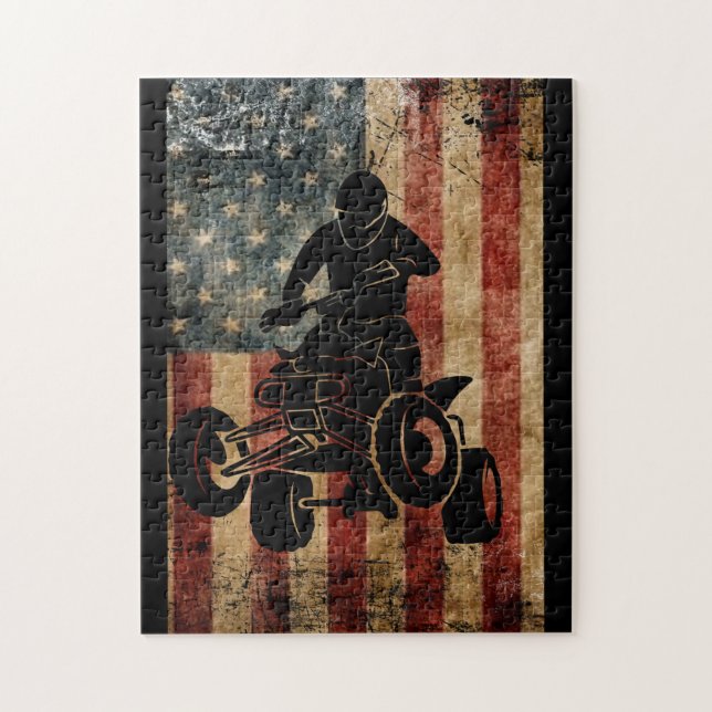 Puzzle ATV 4 Wheeler American Flag Estados Unidos (Vertical)