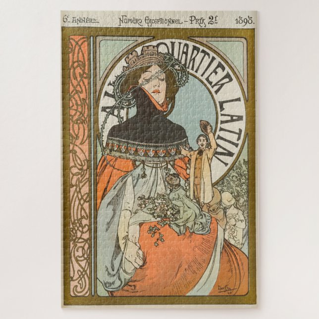 Puzzle Au Quartier Latin por Alphonse Mucha (Vertical)