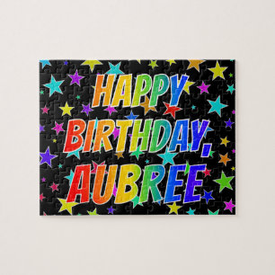 Puzzle "AUBREE" Primer Nombre, Divertido "FELIZ CUMPLEAÑO