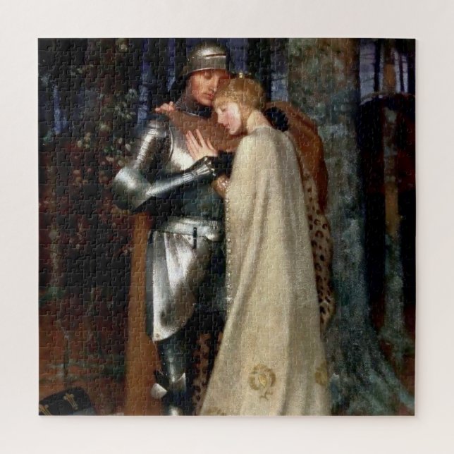Puzzle Aucassin y Nicolette Pintura medieval de Marian (Vertical)