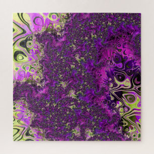 Puzzle Audaz y colorido Trippy Groovy Funky Fractal Art