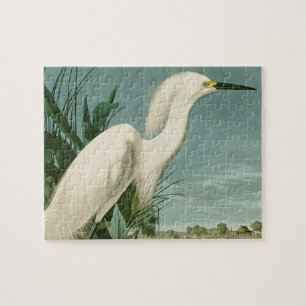 Puzzle Audubon Snowy Heron White Egret Bird Birding