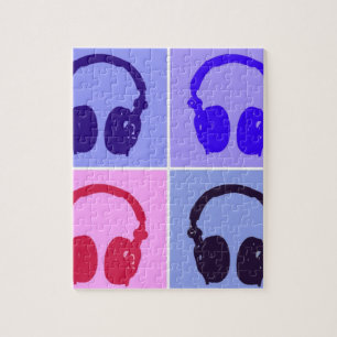 Puzzle Auriculares de arte pop