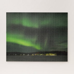 Puzzle Aurora boreal en el cielo de Laponia