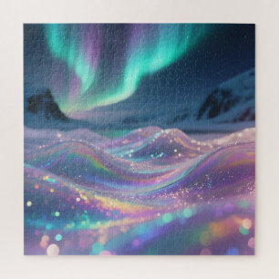 Puzzle Aurora Boreal Ondas Brillantes Fantasía