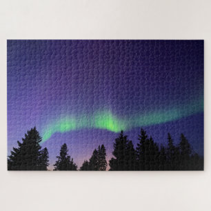 Puzzle Aurora Borealis & Trees   Manitoba, Canadá