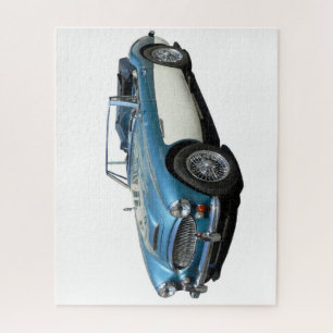 Puzzle Austin Healey 3000 Sports Car azul y blanco
