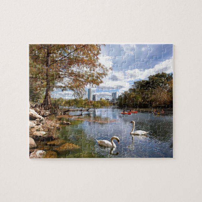 Puzzle Austin, Texas Barton Creek / Ladybird Lake Swans (Horizontal)