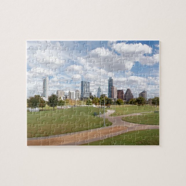 Puzzle Austin, Texas Downtown Skyline desde el Parque But (Horizontal)