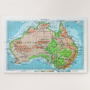 Puzzle Australia de antaño. Un mapa restaurado.