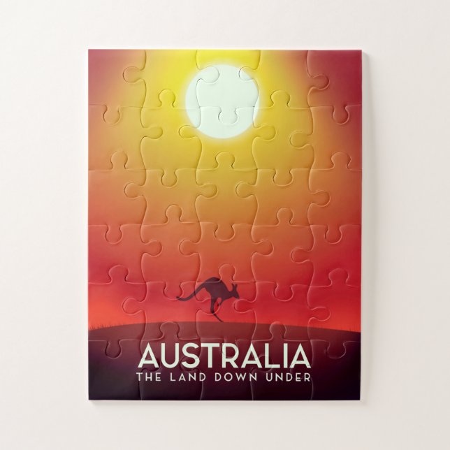 Puzzle Australia "El suelo bajo" estampado de vacaciones. (Vertical)