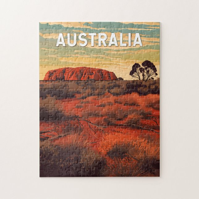 Puzzle Australia Ilustracion Viaje de arte (Vertical)
