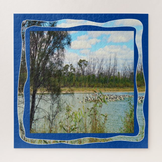 Puzzle Australia Pelican Flock River Murray, (Vertical)