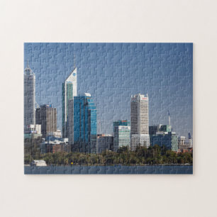 Puzzle Australia, Perth, paisaje urbano de la ciudad desd