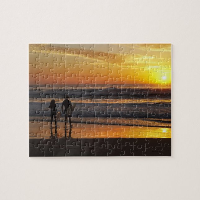 Puzzle Australia, Queensland, Costa de Oro, surfistas en (Horizontal)