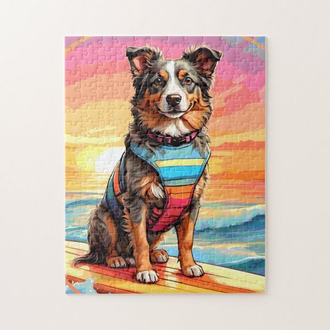 Puzzle Australian Shepherd dog (Vertical)