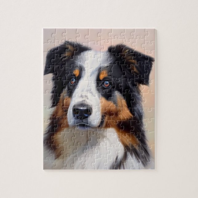 Puzzle Australian Shepherd Kopf -  (Vertical)
