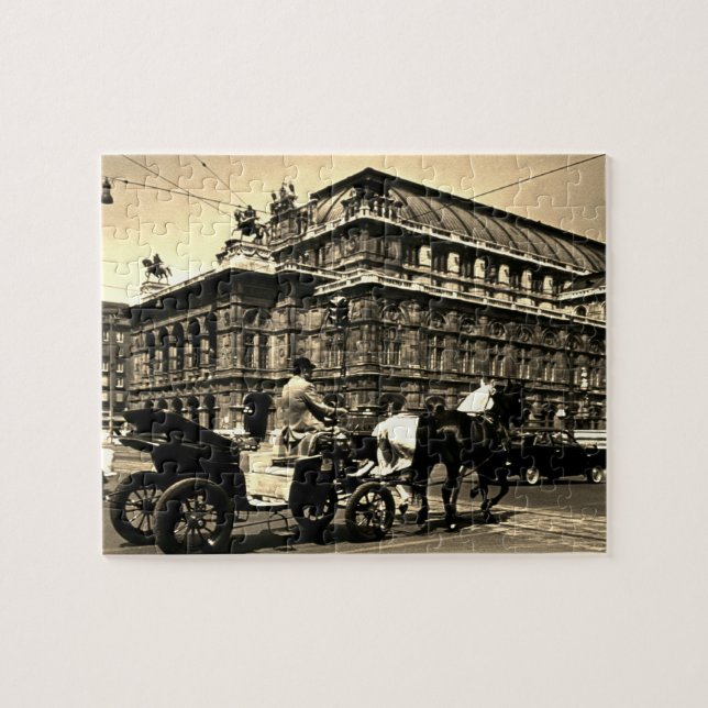 Puzzle Austria Viena Fiaker Staatsoper ópera antigua (Horizontal)
