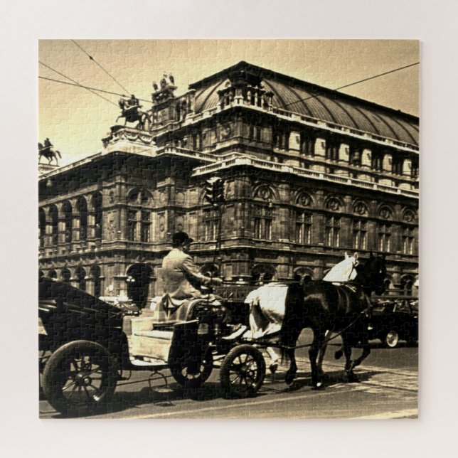 Puzzle Austria Viena Fiaker Staatsoper ópera antigua (Horizontal)