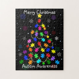 Puzzle Autism Christmas Tree