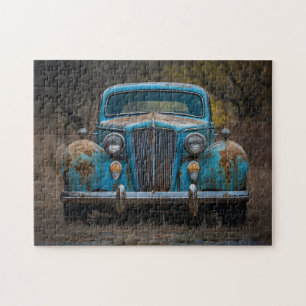Puzzle Auto azul vintage ruso