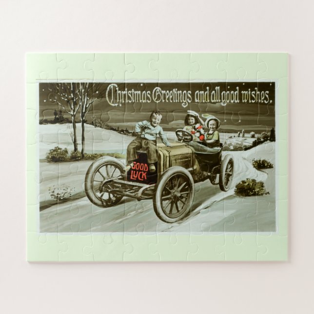Puzzle Auto vintage de los Navidades (Horizontal)