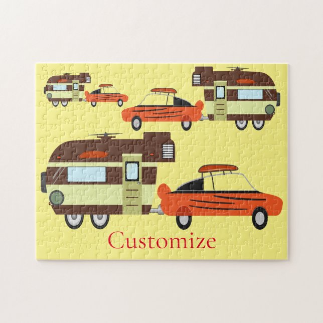 Puzzle Auto vintage y Camper Thunder_Cove (Horizontal)